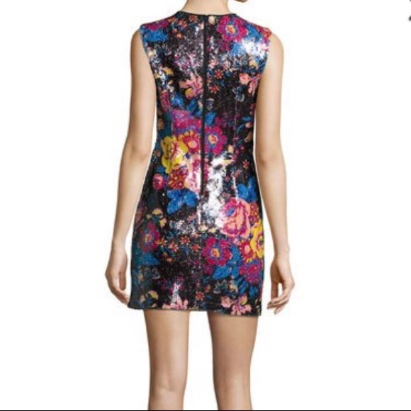 DVF Sequin Floral Mini Dress - Picture 2 of 7